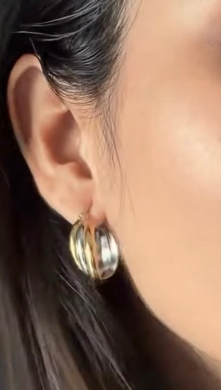 Twisted two-tone hoops
