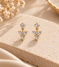 Crystal floral drop earrings