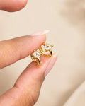 Heart crystal huggie earring