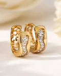Crystal Wave Huggie Hoop Earrings