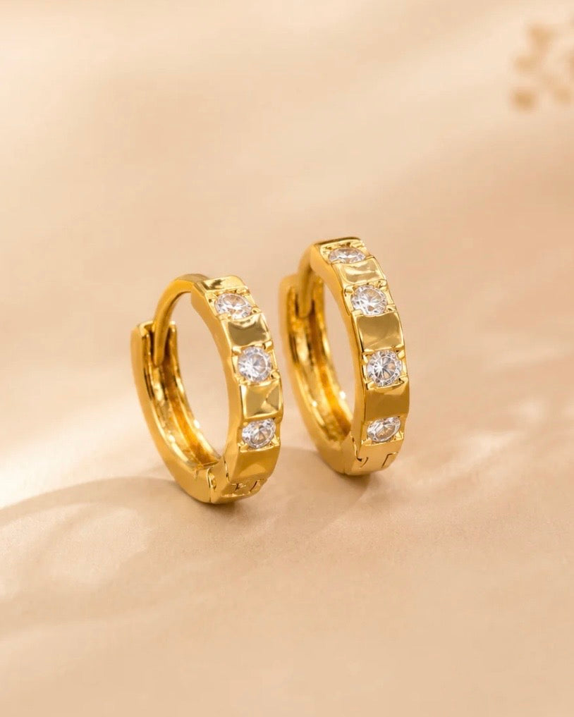 Crystal Luxe Huggie Hoop Earrings