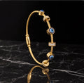 Golden evil eye charm bracelet