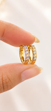 Mini light rose gold hoops