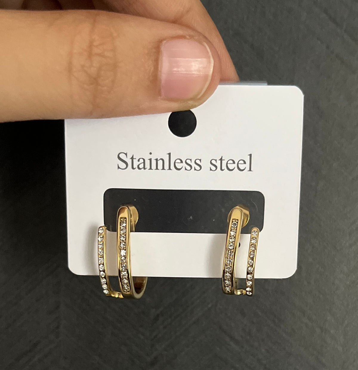 Two layered statement earring