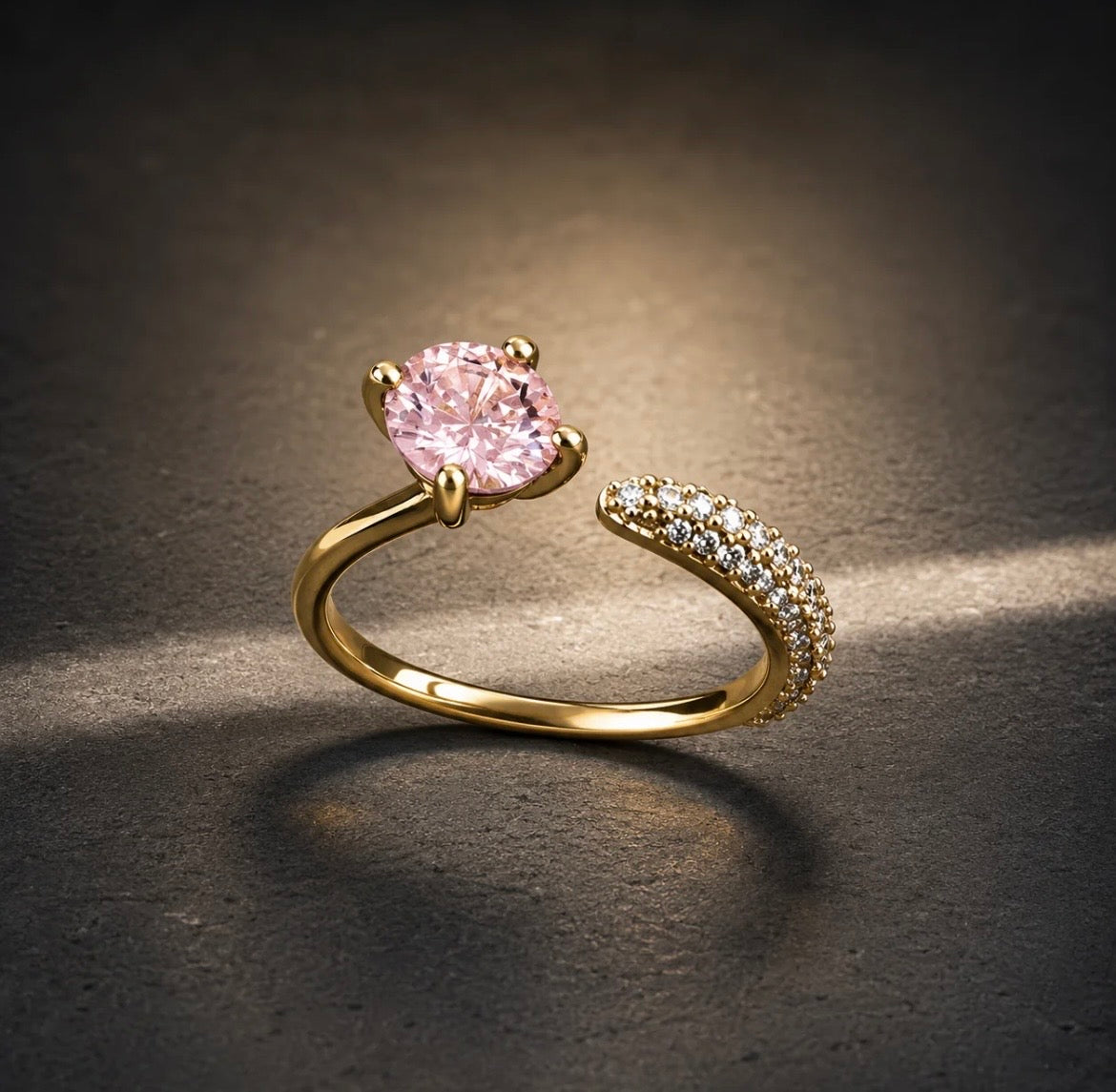 Golden stone open ring(Adjustable)