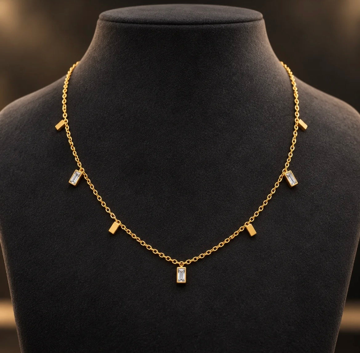 Dainty square charm Necklace