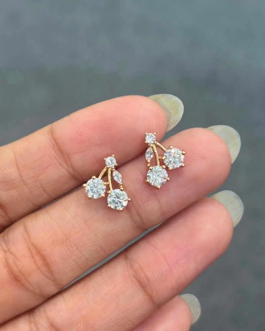 Crystal cherry studs