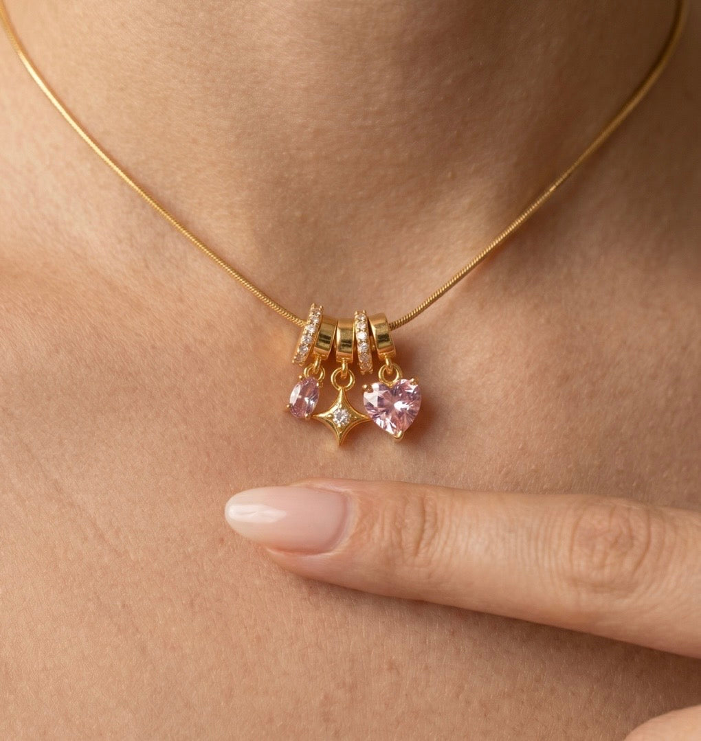 Pink heart charms Necklace
