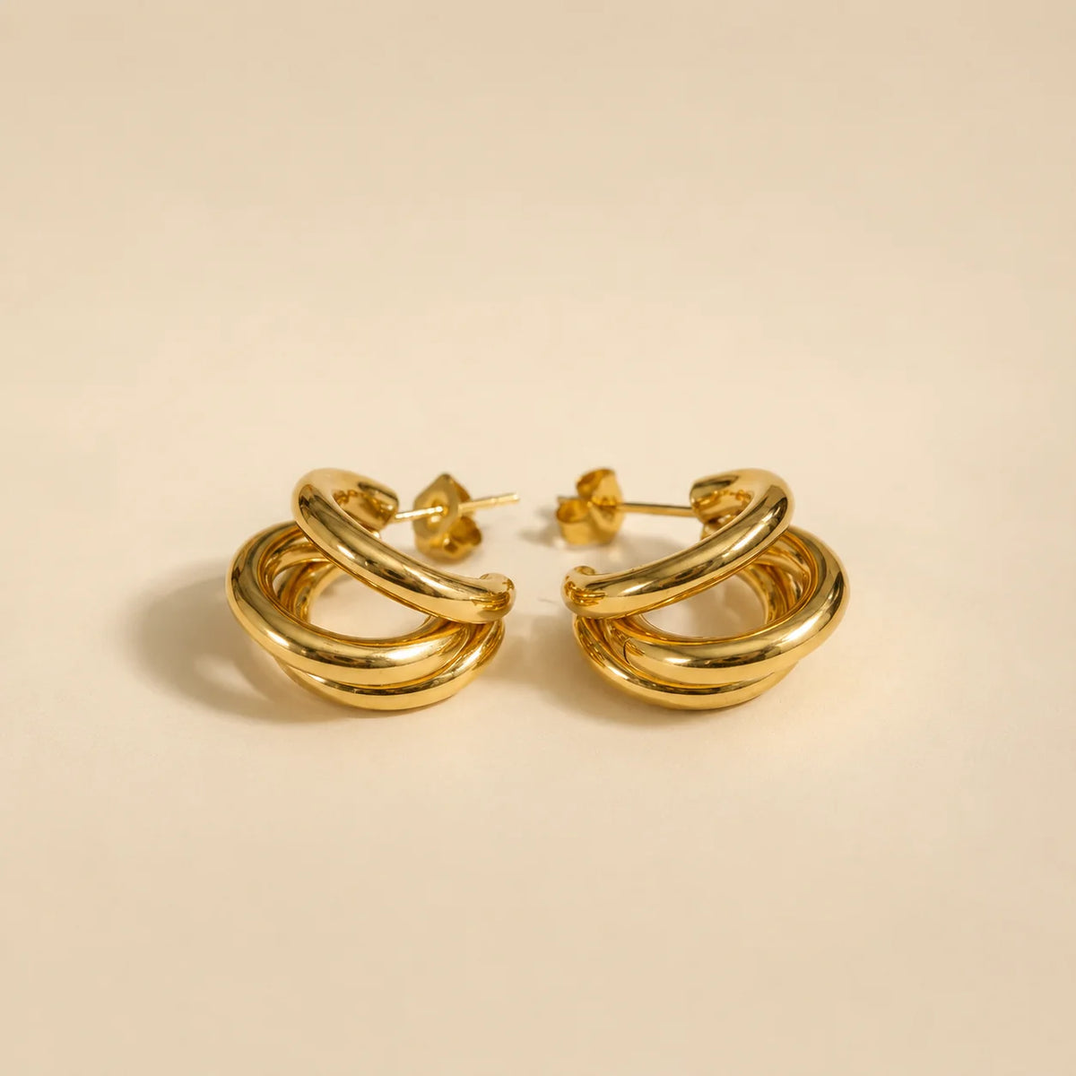 Golden triple layered hoop