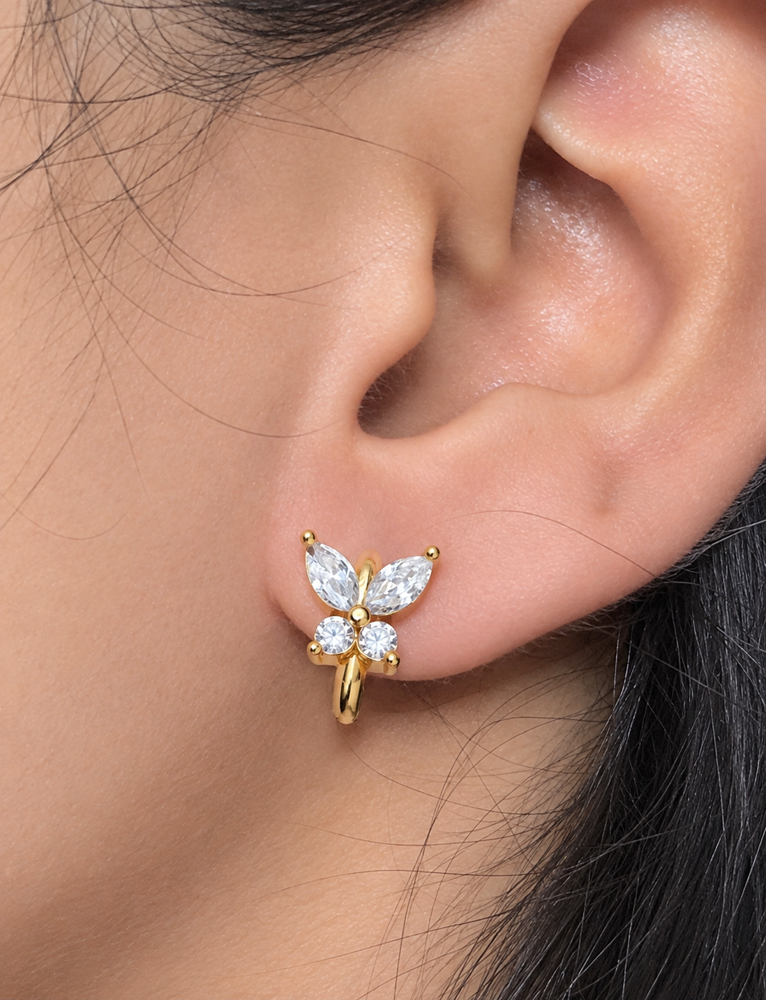 Golden butterfly bali hoop