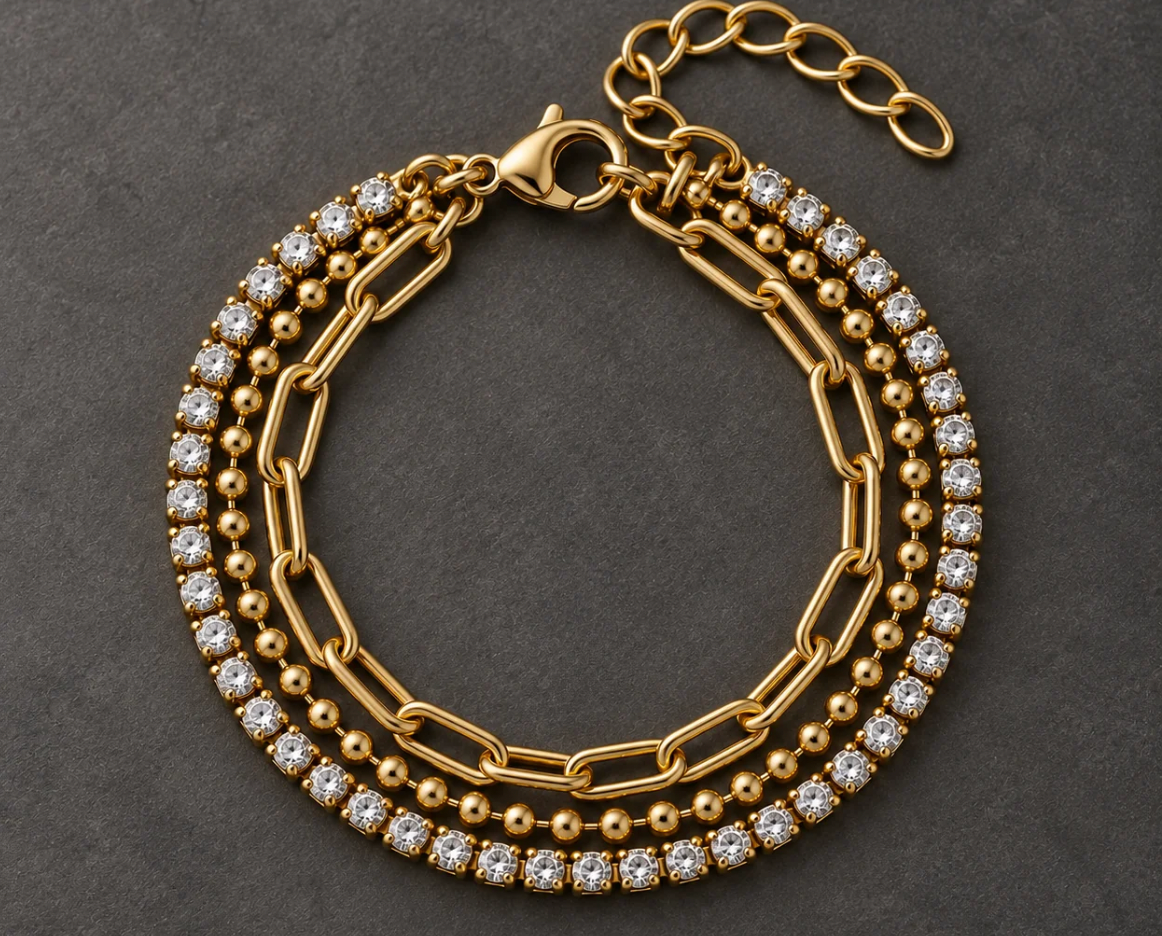 Golden stack bracelet
