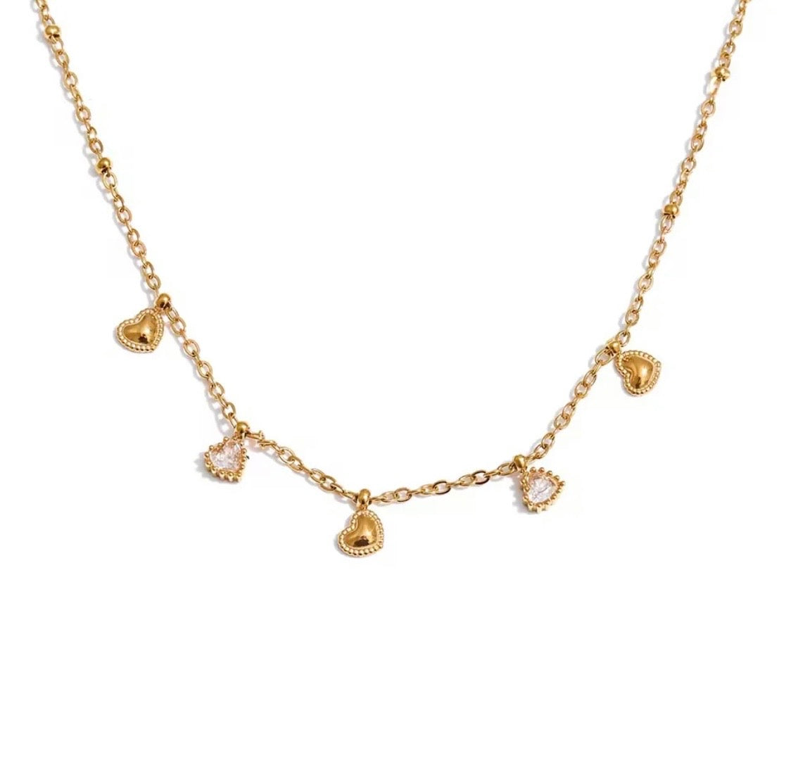 Golden Heart charms Necklace