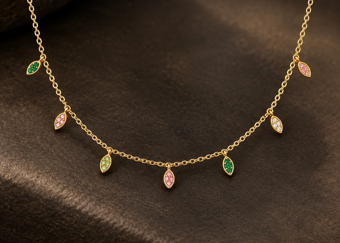 Multicolour leaf charms Necklace