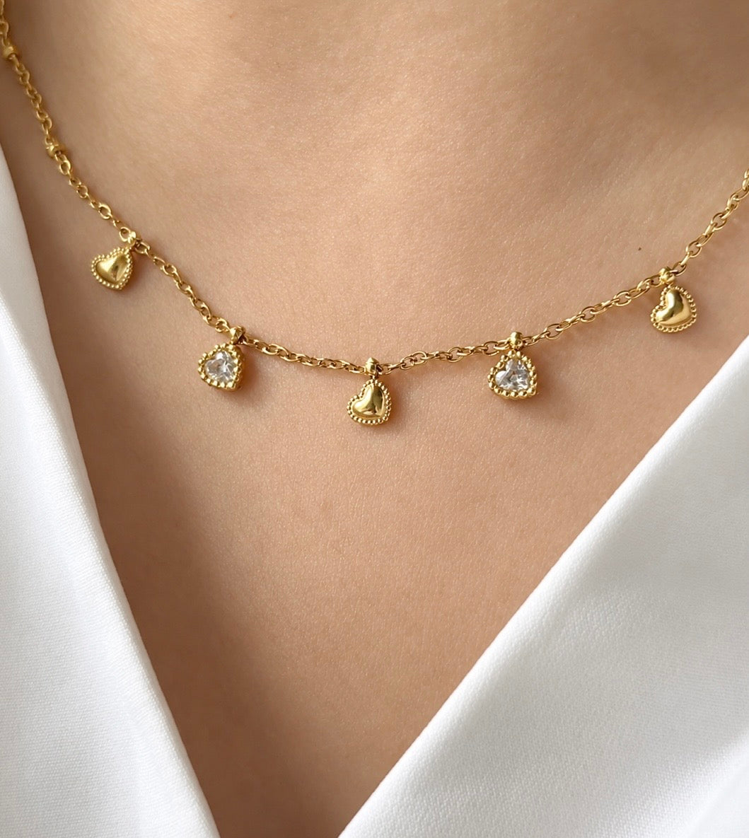 Golden Heart charms Necklace