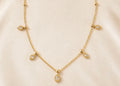 White leaf charm necklace