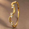 Crystal waved kada bracelet(Regular Size)