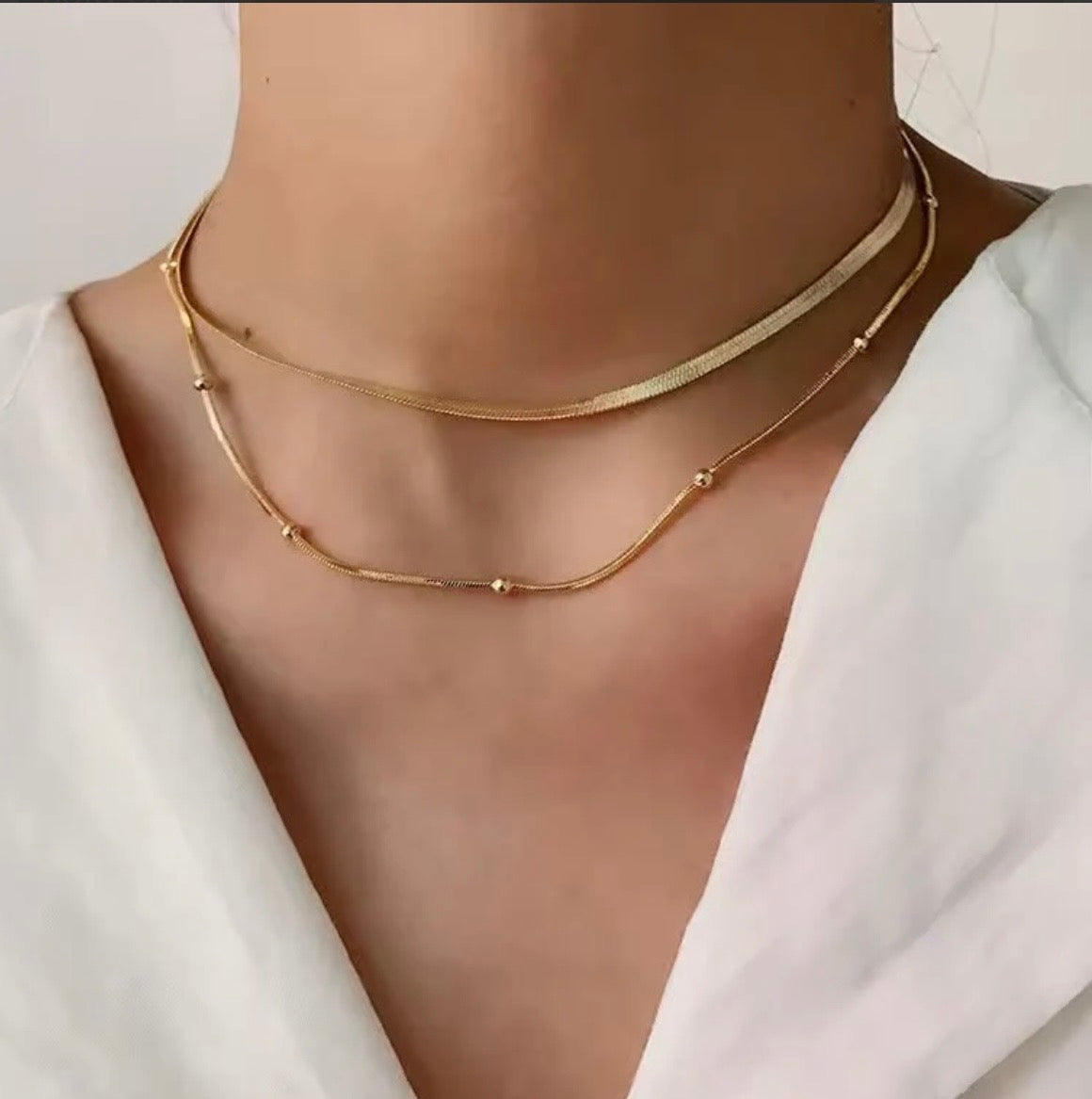 Golden double layered chain