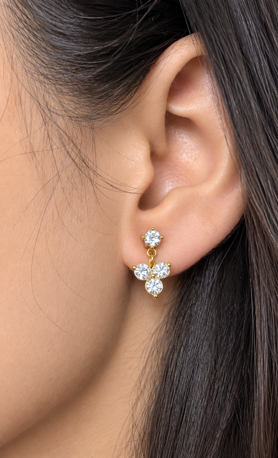 Crystal floral drop earrings