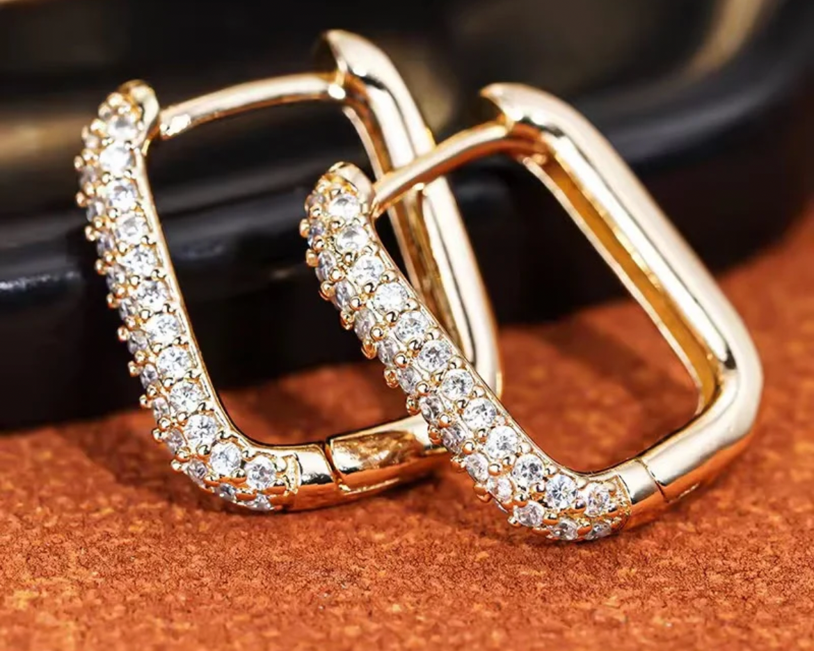 Golden hoop earring