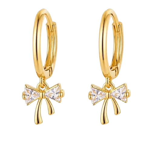 Bow drop earring